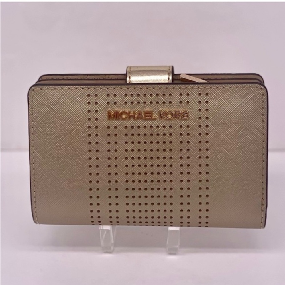 Michael Kors Gold Bifold Medium Wallet Pale Gold